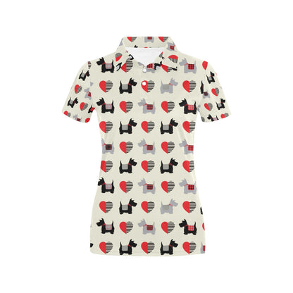 Scottish Terriers Print Design LKS3010 Women's Polo Shirt