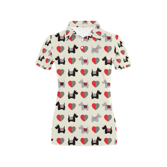 Scottish Terriers Print Design LKS3010 Women's Polo Shirt