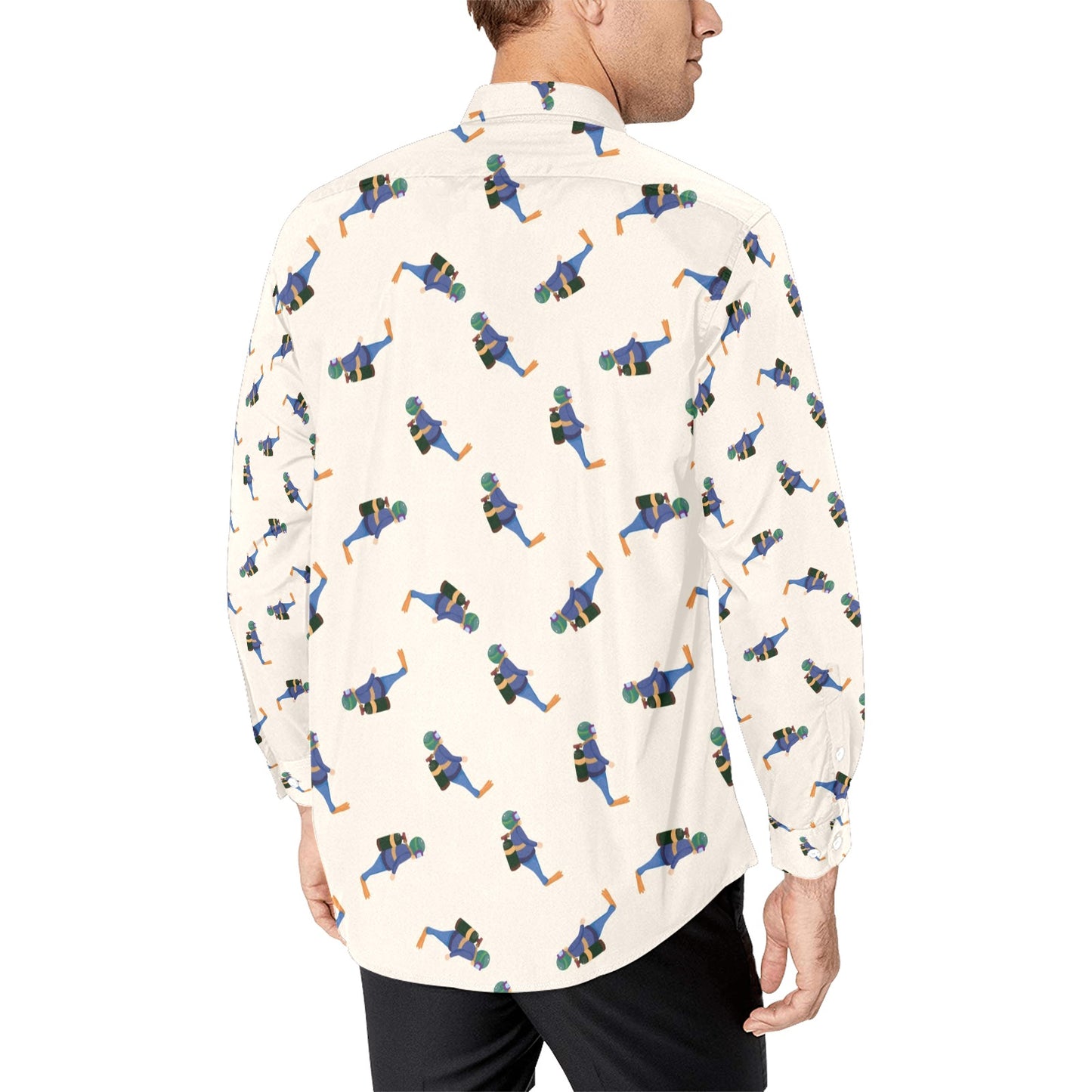 Scuba Driver Print Design LKS301 Men's Long Sleeve Dress Shirt