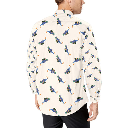 Scuba Driver Print Design LKS301 Men's Long Sleeve Dress Shirt