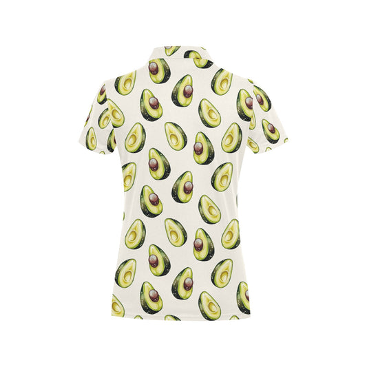 Avocado Pattern Print Design 01 Women's Polo Shirt