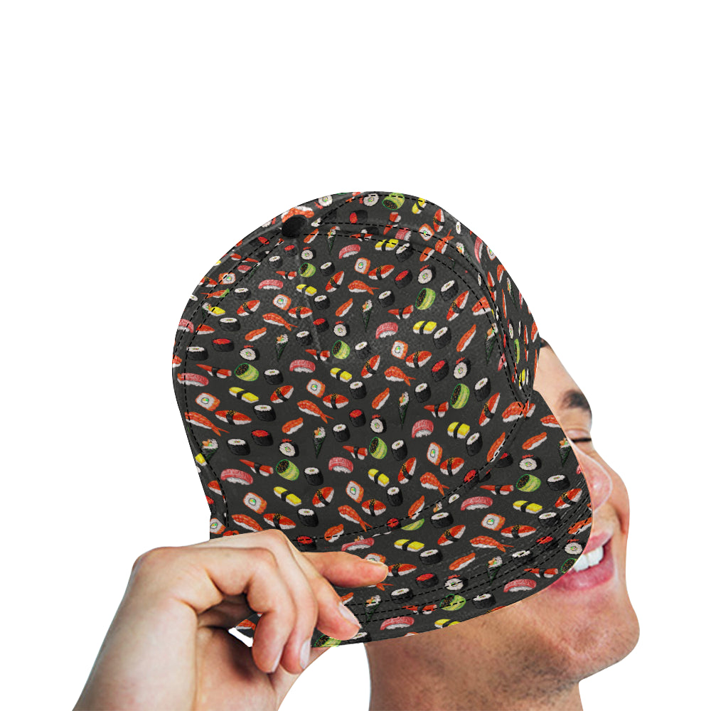 Sushi Design Print Snapback Cap