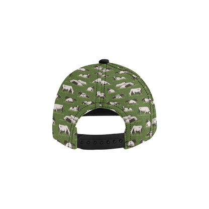 Cow on Grass Print Pattern Snapback Cap