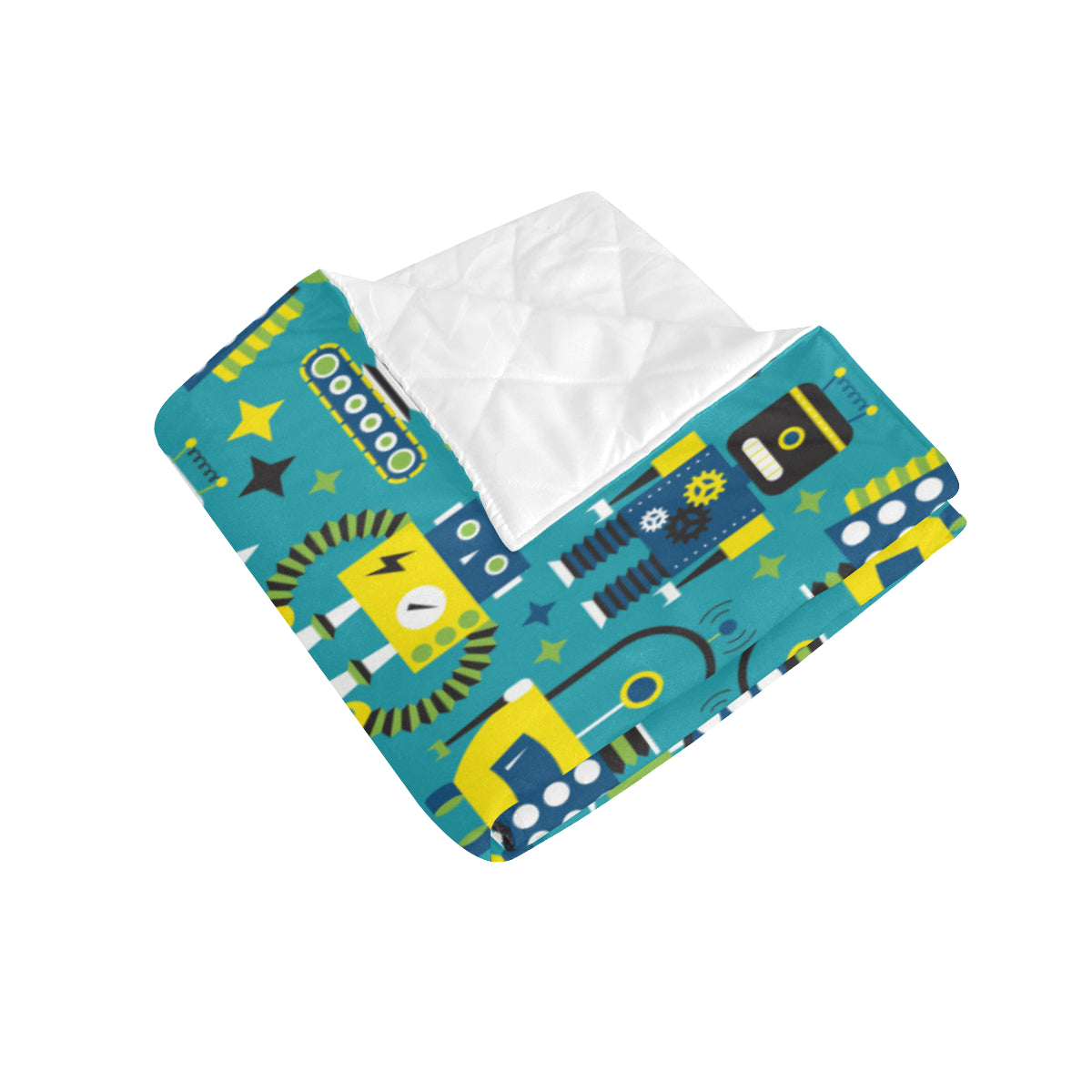 Robot Pattern Print Design A02 Premium Quilt