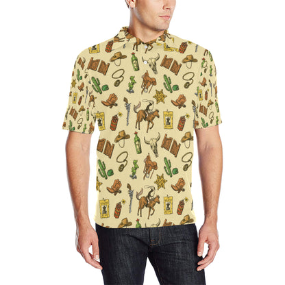 Cowboy Pattern Print Design 04 Men Polo Shirt
