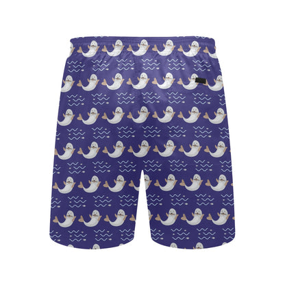 Sea Lion Print Design LKS404 Men's Swim Trunks Beach Shorts