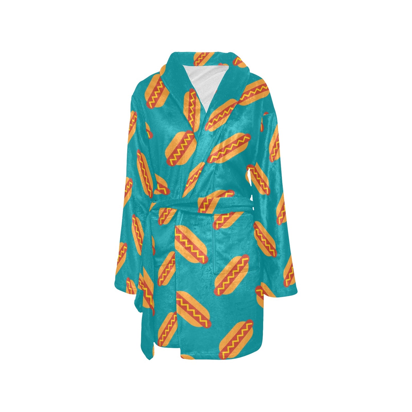 Hot Dog Pattern Print Design 03 Women's Fleece Robe