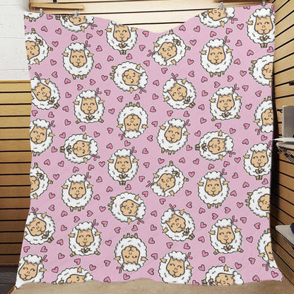 Sheep Cute Pattern Print Design 01 Premium Quilt