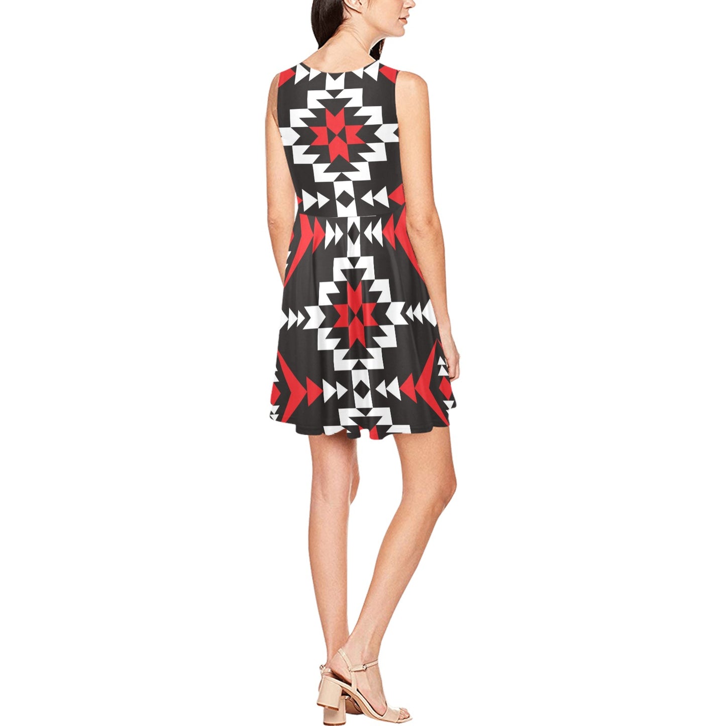 Navajo Pattern Print Design A02 Sleeveless Dress
