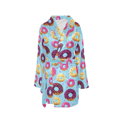 Donut Pattern Print Design DN07 Women's Fleece Robe