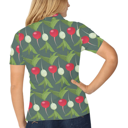 Radish Pattern Print Design A03 Women's Polo Shirt
