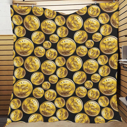 Bitcoin Pattern Print Design DO05 Premium Quilt
