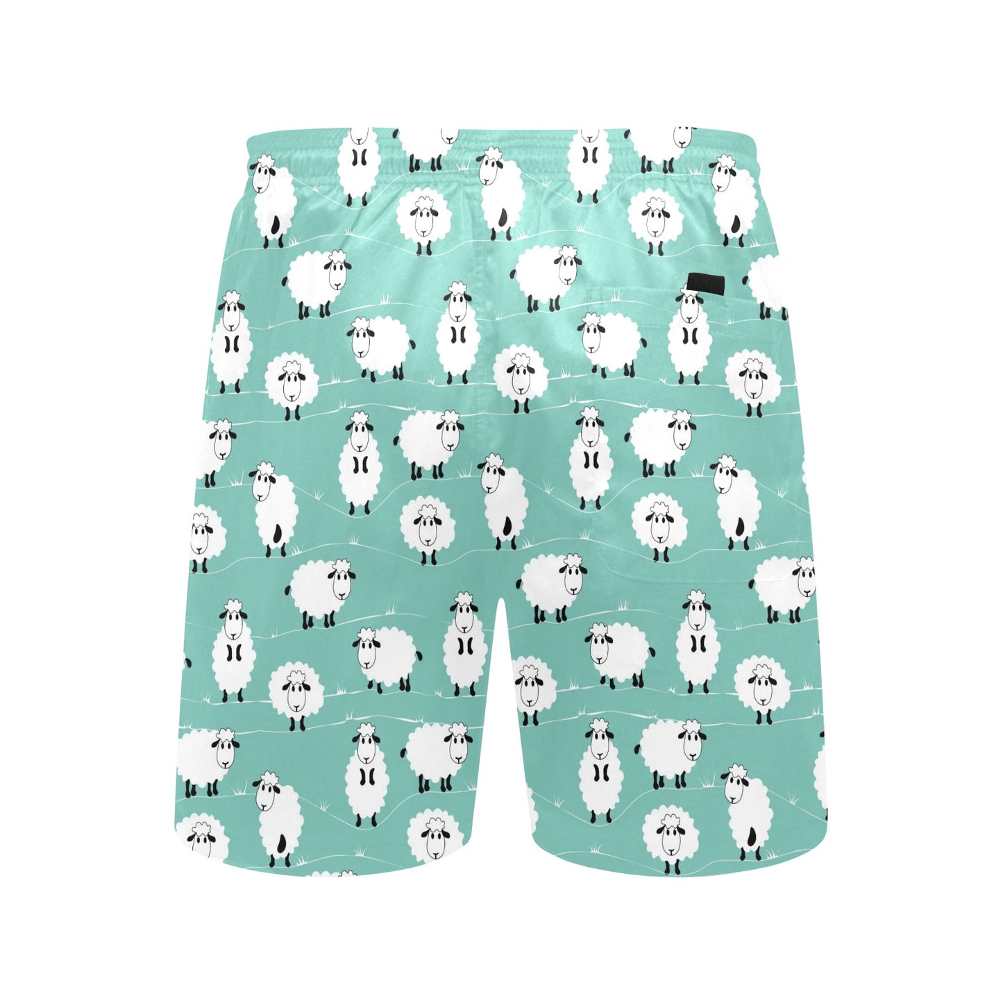 Sheep Print Design LKS404 Men's Swim Trunks Beach Shorts