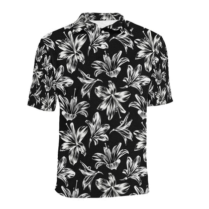 Amaryllis Pattern Print Design AL04 Men Polo Shirt