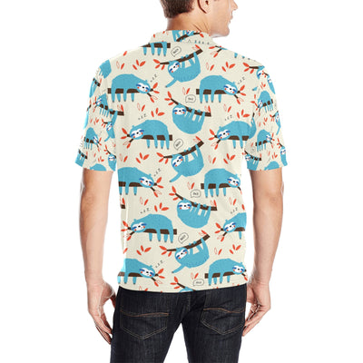 Sloth Print Design LKS3011 Men Polo Shirt