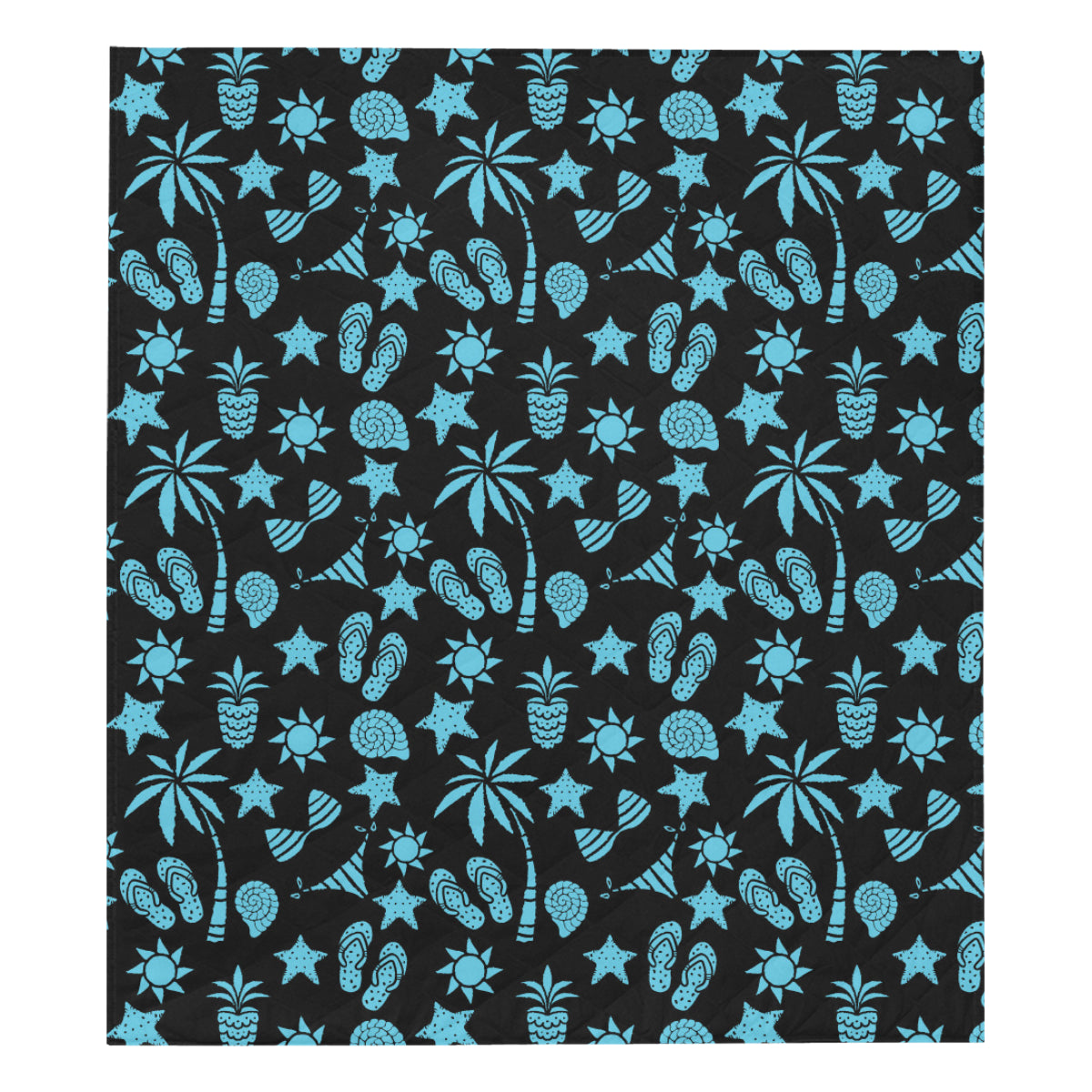 Beach Scene Pattern Print Design 03 Premium Quilt