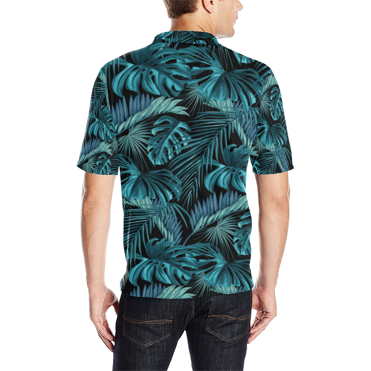 Palm Leaf Pattern Print Design A03 Men Polo Shirt