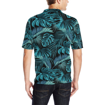 Palm Leaf Pattern Print Design A03 Men Polo Shirt