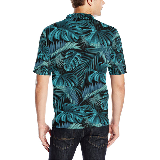 Palm Leaf Pattern Print Design A03 Men Polo Shirt