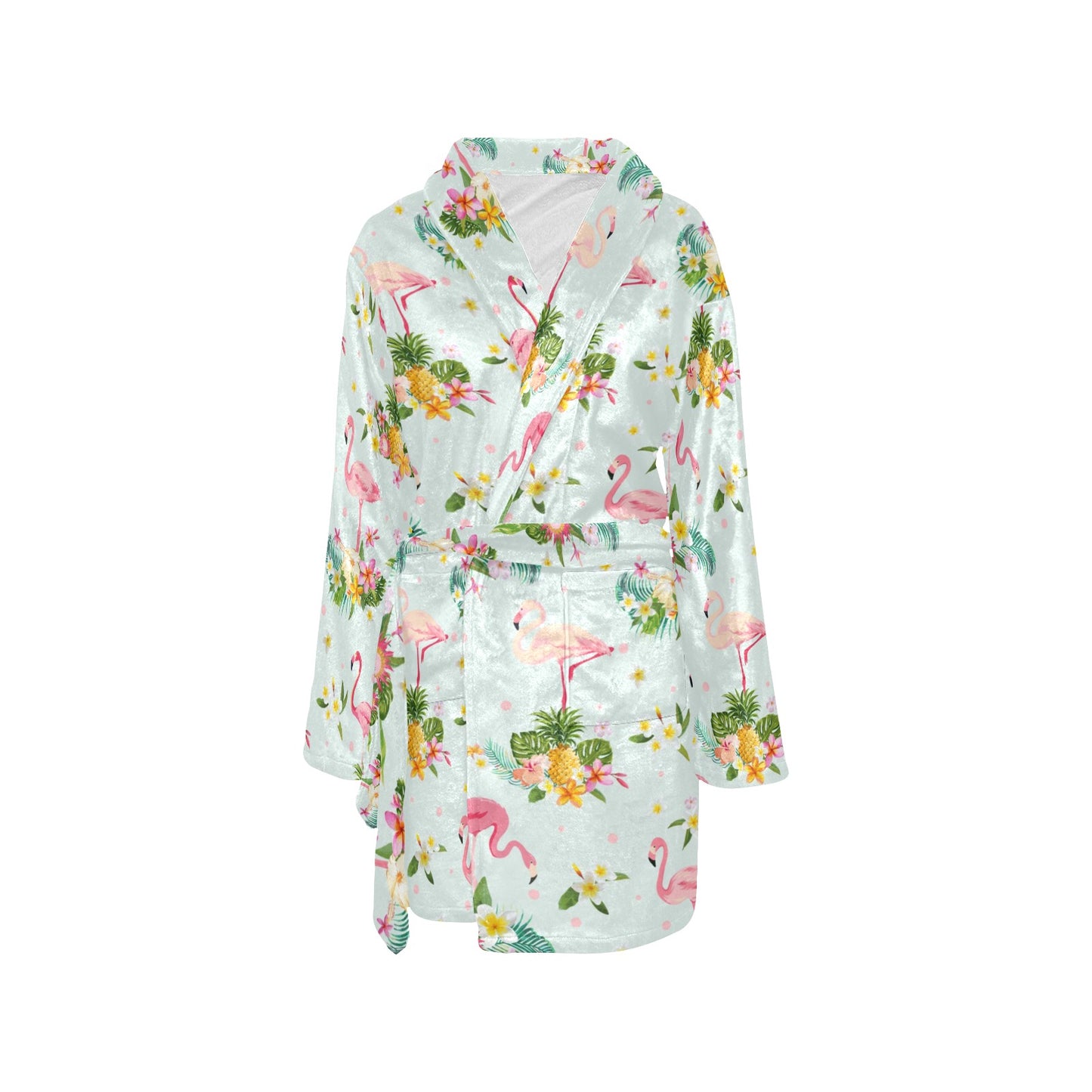 Flamingo Sweet Pattern Women's Fleece Robe