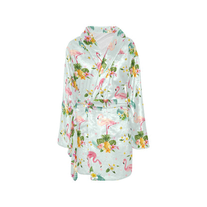 Flamingo Sweet Pattern Women's Fleece Robe