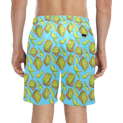 Sandwich Avocado Print Design LKS306 Men's Swim Trunks Beach Shorts