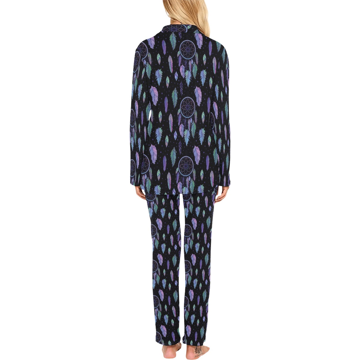 Dream Catcher Tribal Design Women's Long Pajama Set