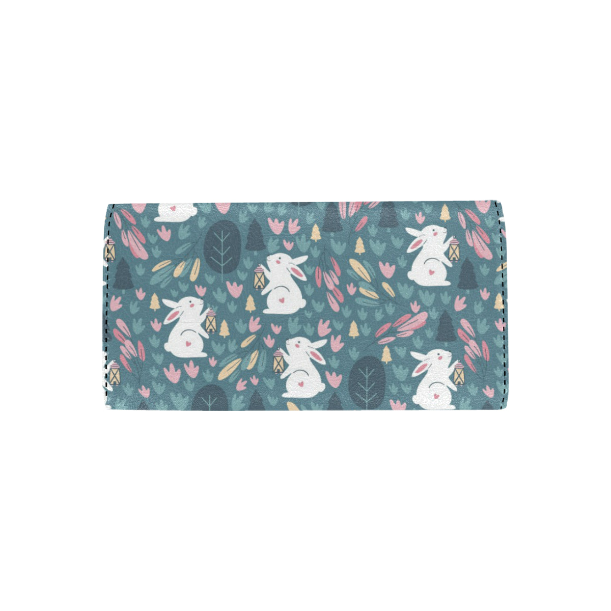 Rabbit Pattern Print Design RB013 Women's Trifold Wallet