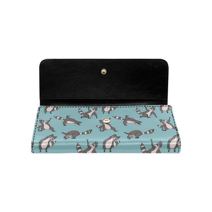 Raccoon Pattern Print Design A07 Women's Trifold Wallet