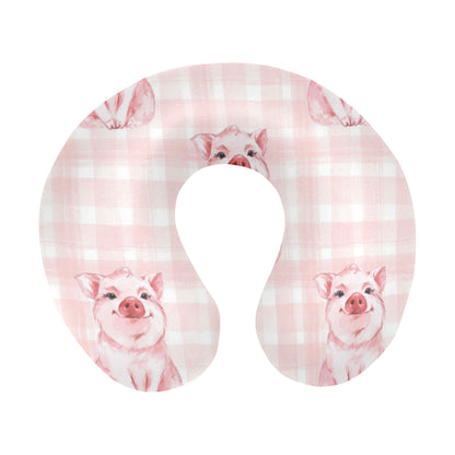 Pig Baby Pattern Print Design 01 U-Shaped Travel Neck Pillow