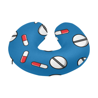 Pill Pattern Print Design A05 U-Shaped Travel Neck Pillow