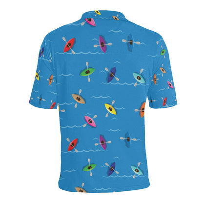 Kayak Pattern Print Design 03 Men Polo Shirt