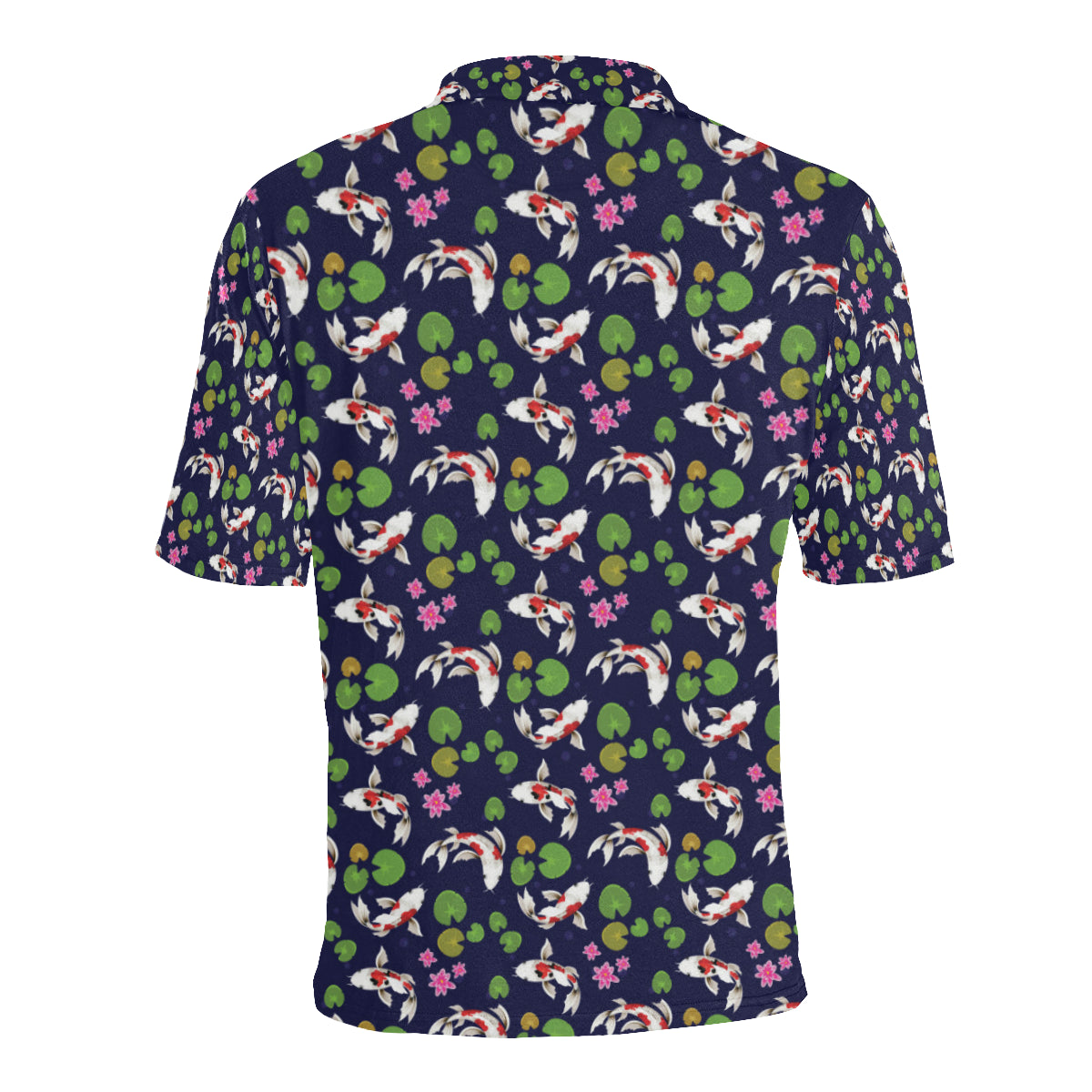 Koi Carp Pattern Design Themed Print Men Polo Shirt