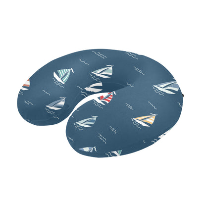Sailing Ships Pattern Print Design A02 U-Shaped Travel Neck Pillow