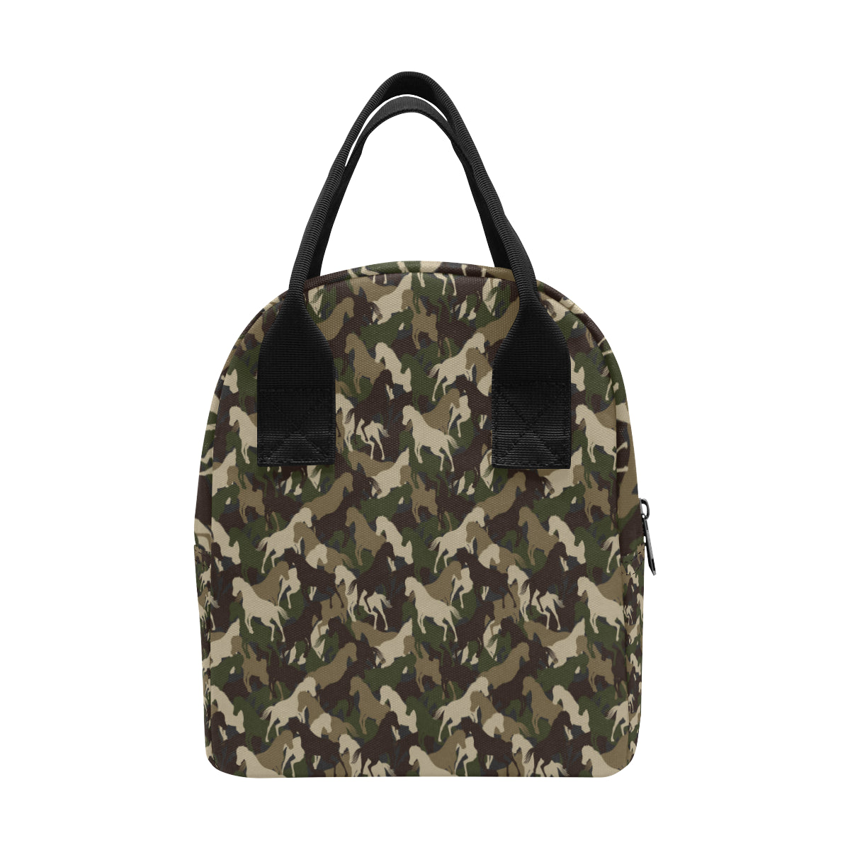 Horse Camo Themed Design Print Insulated Lunch Bag