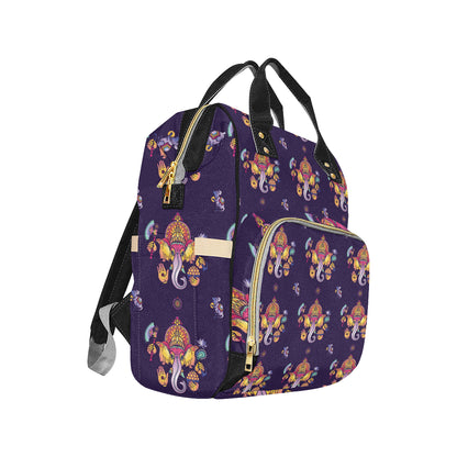 Ganesha Pattern Print Design 04 Diaper Bag Backpack