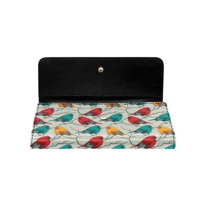 Birds Pattern Print Design 04 Women's Trifold Wallet