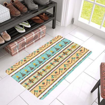 American indian Life Pattern Rubber Doormat
