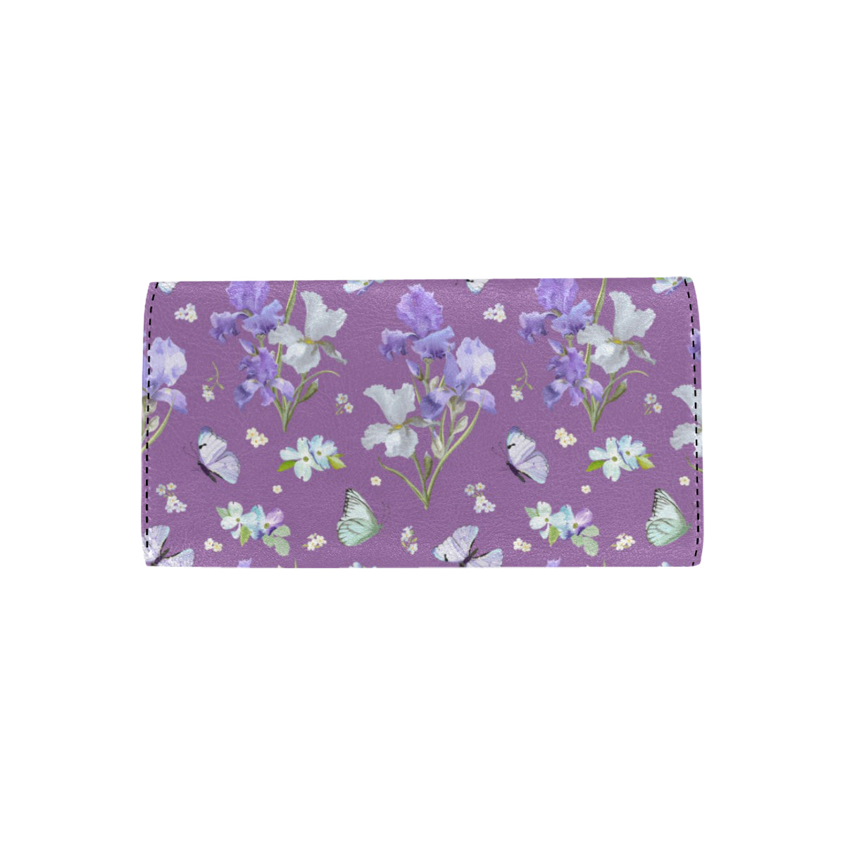 Iris Pattern Print Design IR09 Women's Trifold Wallet