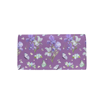 Iris Pattern Print Design IR09 Women's Trifold Wallet