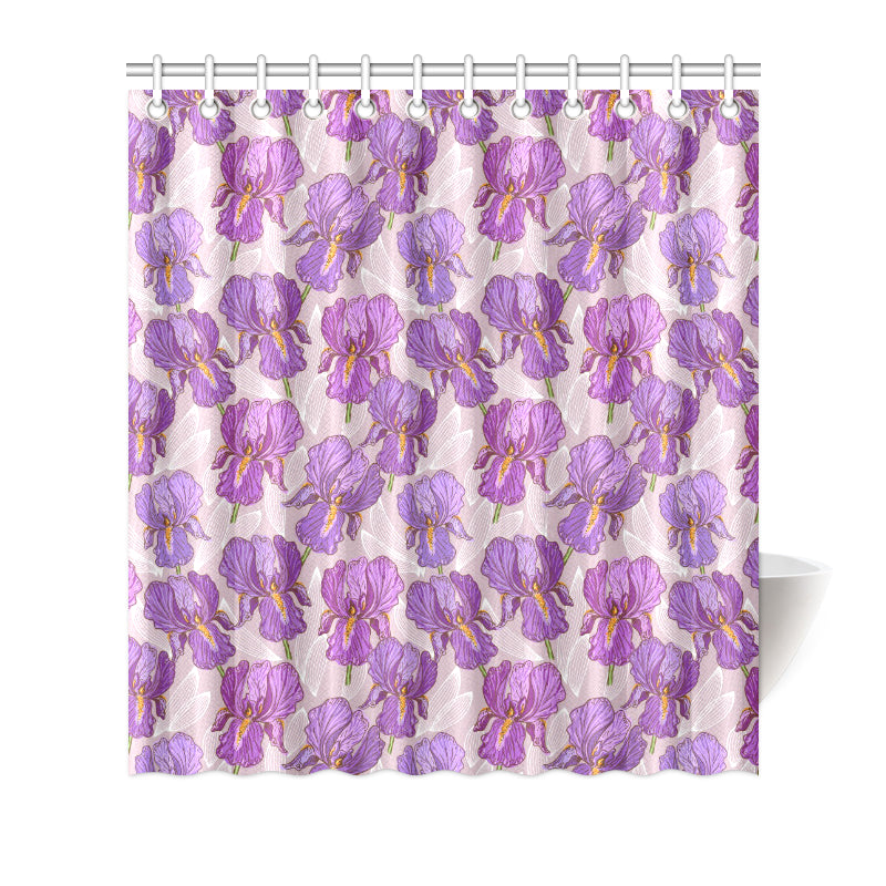 Iris Pattern Print Design IR05 Shower Curtain