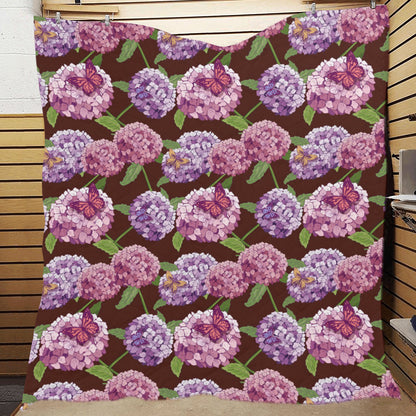 Hydrangea Pattern Print Design HD08 Premium Quilt