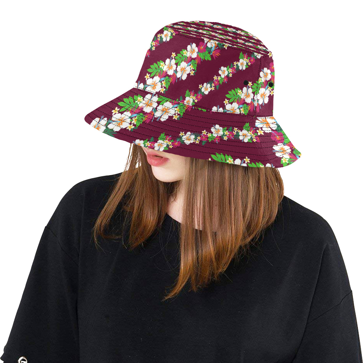 Hawaiian Themed Pattern Print Design H06 Unisex Bucket Hat