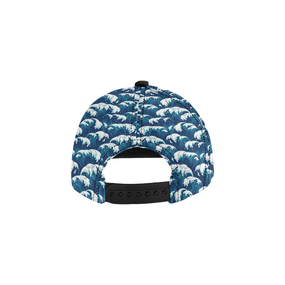Ocean Wave Pattern Print Snapback Cap