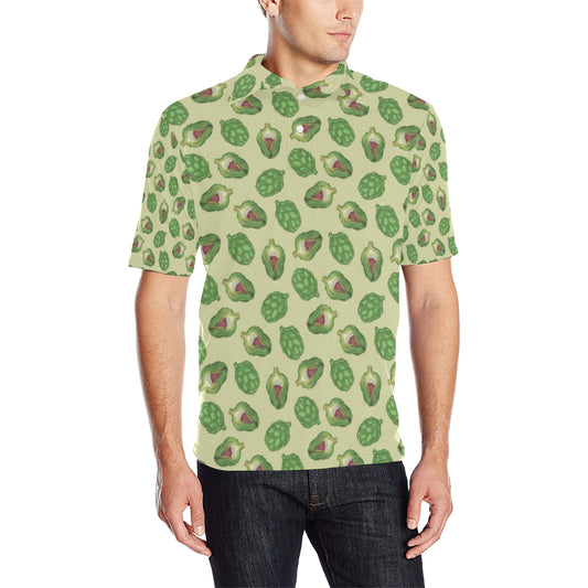 Artichoke Pattern Print Design 03 Men Polo Shirt