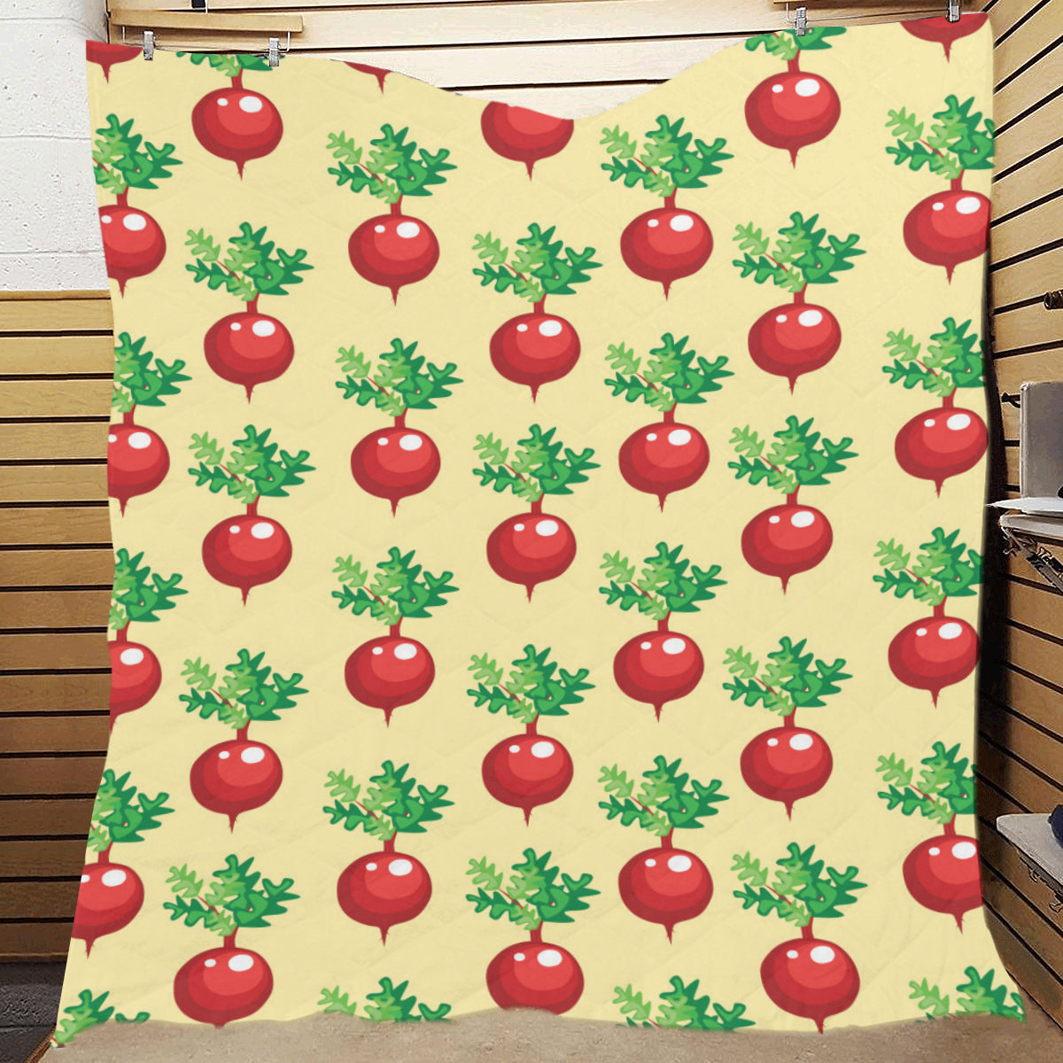 Radish Pattern Print Design A02 Premium Quilt