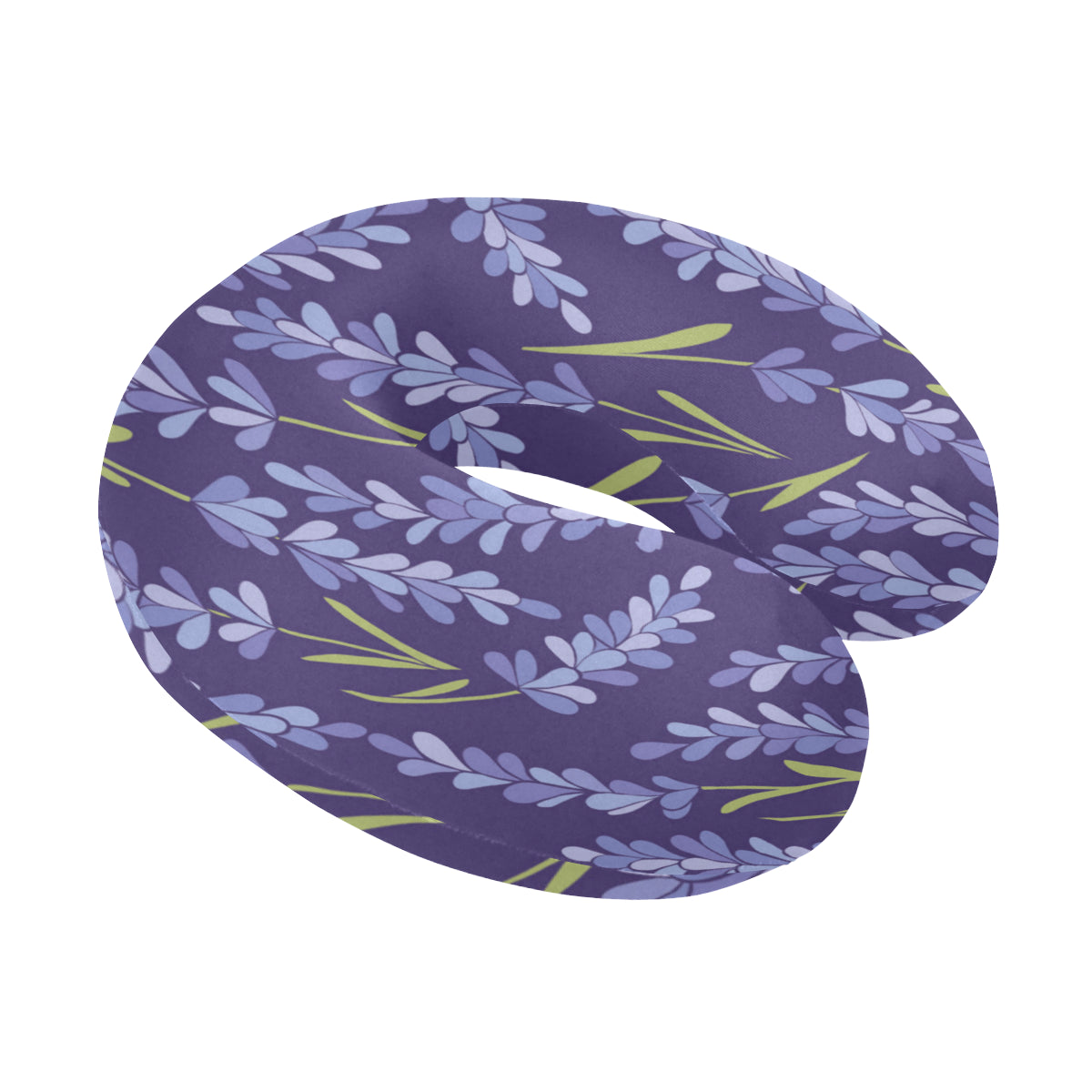 Lavender Pattern Print Design 03 U-Shaped Travel Neck Pillow