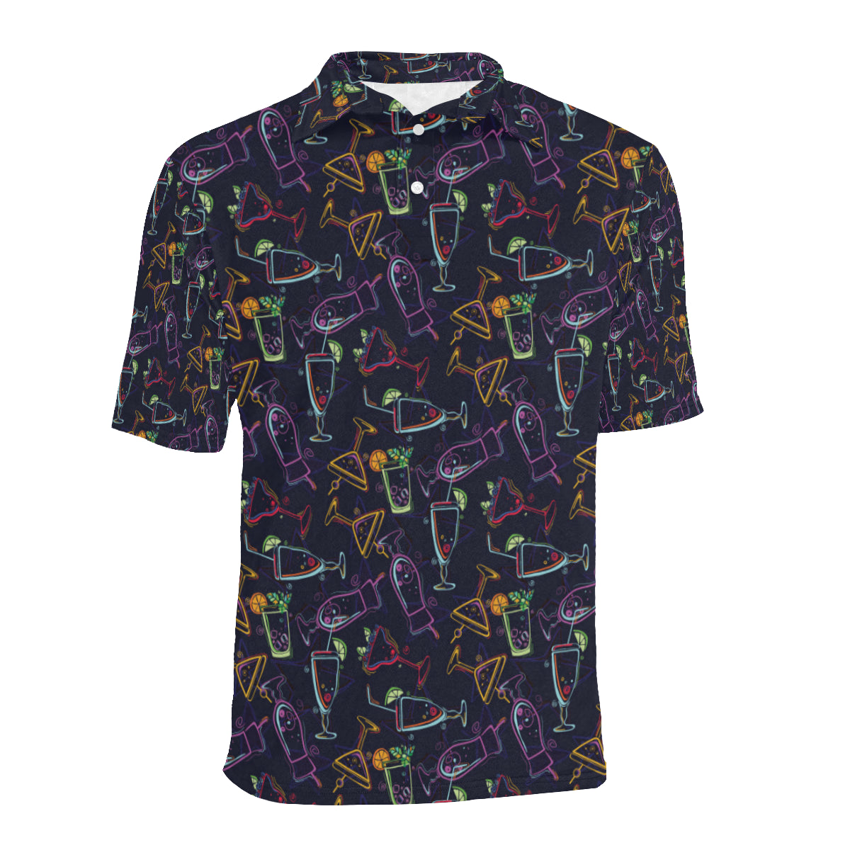 Cocktail Pattern Print Design 04 Men Polo Shirt