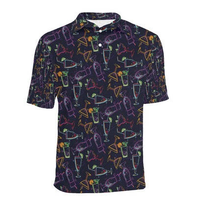 Cocktail Pattern Print Design 04 Men Polo Shirt