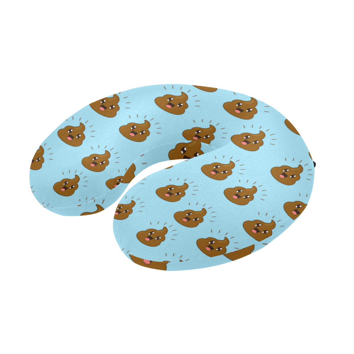 Poop Emoji Pattern Print Design A03 U-Shaped Travel Neck Pillow